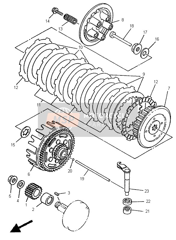 Yamaha YZ80LC 1995 Clutch for a 1995 Yamaha YZ80LC