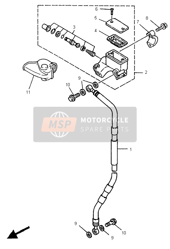 Yamaha YZ80LC 1995 Front Master Cylinder for a 1995 Yamaha YZ80LC