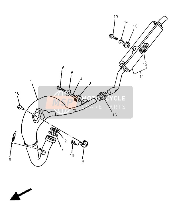 Yamaha YZ80LW 1995 Exhaust for a 1995 Yamaha YZ80LW