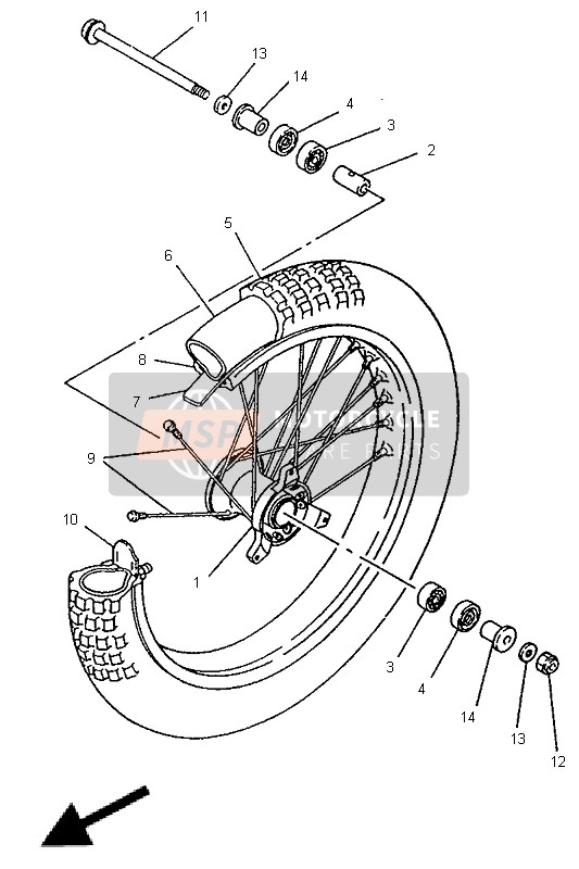 Yamaha YZ80LW 1995 Front Wheel for a 1995 Yamaha YZ80LW