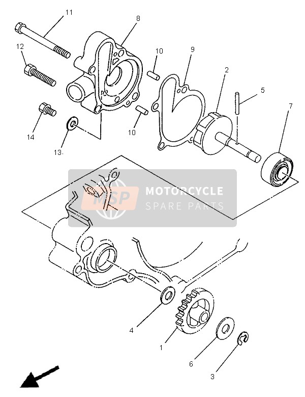 Yamaha YZ125LC 1995 Pompe à eau pour un 1995 Yamaha YZ125LC