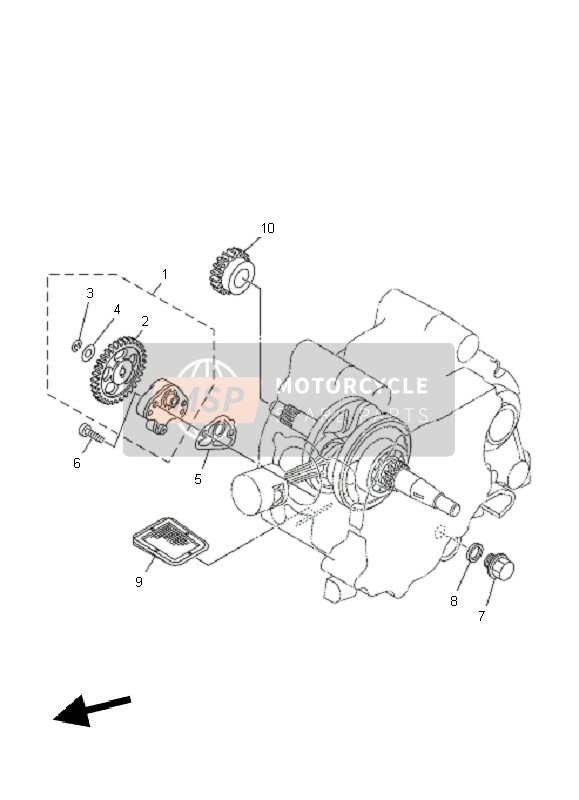 Yamaha TT-R50E 2010 Oil Pump for a 2010 Yamaha TT-R50E