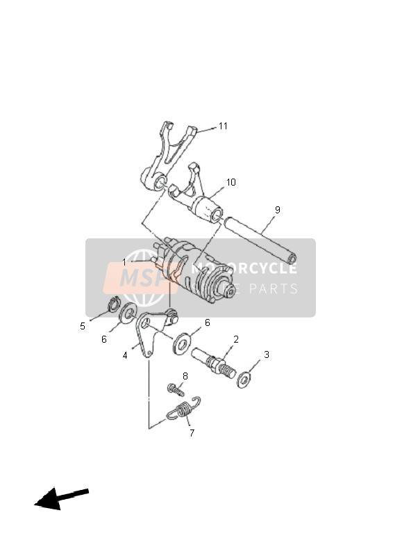 Yamaha TT-R50E 2010 Shift Cam & Fork for a 2010 Yamaha TT-R50E