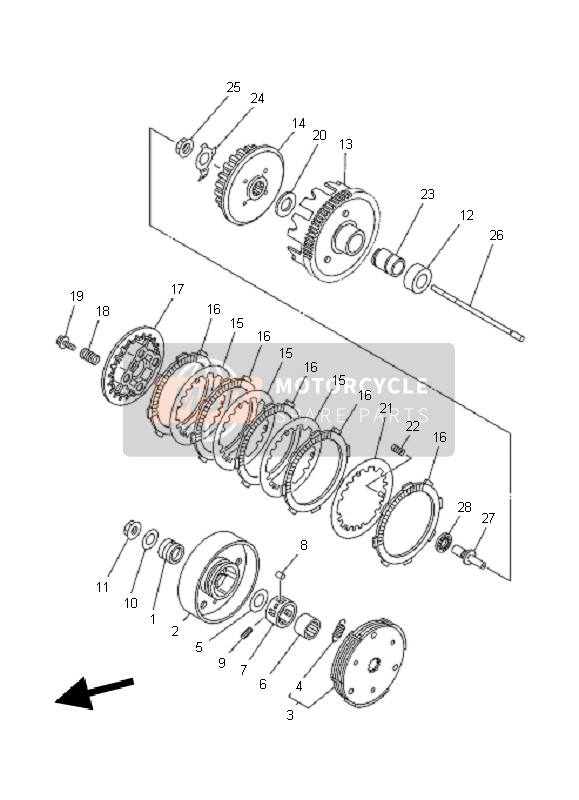 Yamaha TT-R110E 2010 Embrayage pour un 2010 Yamaha TT-R110E