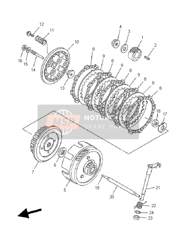 Yamaha TT-R125E SW & LW 2010 Frizione per un 2010 Yamaha TT-R125E SW & LW