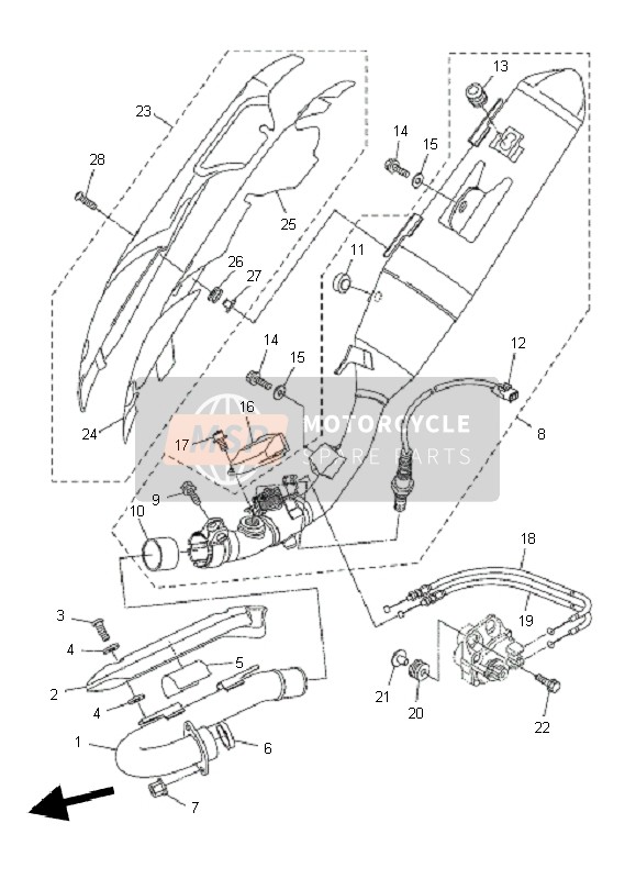 Yamaha WR250R 2010 Échappement pour un 2010 Yamaha WR250R