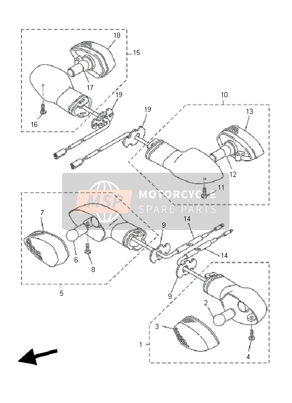 Yamaha WR250R 2010 Luce lampeggiante per un 2010 Yamaha WR250R