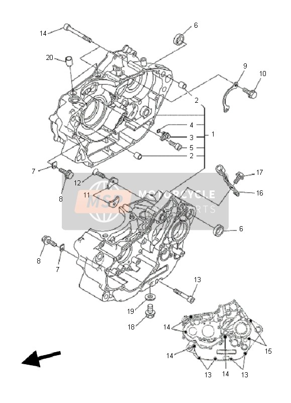 Yamaha WR250X 2010 KURBELGEHÄUSE für ein 2010 Yamaha WR250X