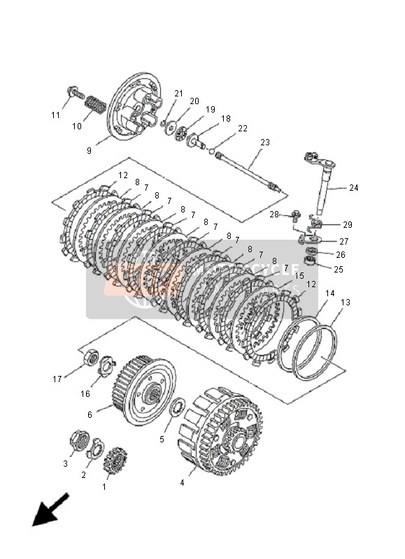 905012200100, Ressort,  Compression, Yamaha, 2