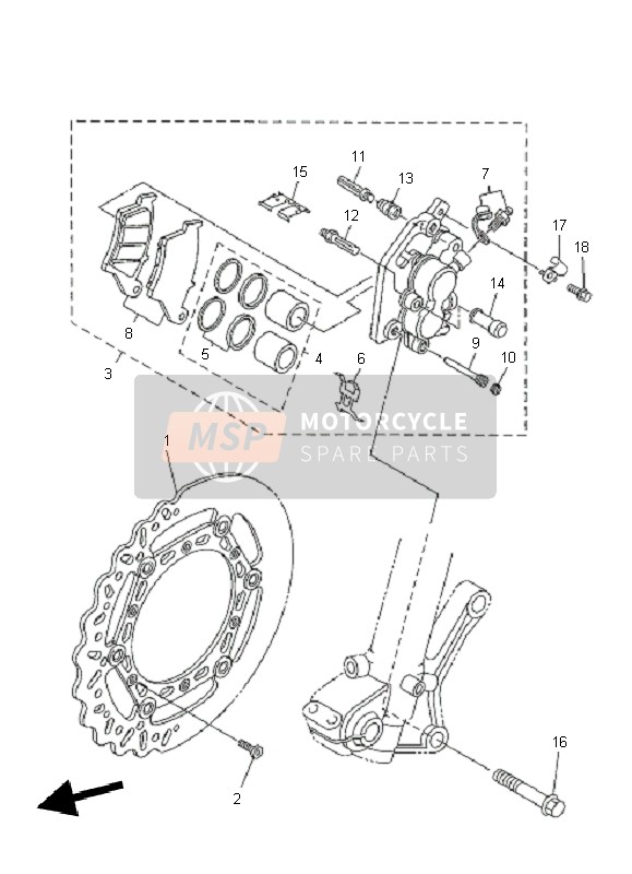 Yamaha WR450F 2010 Front Brake Caliper for a 2010 Yamaha WR450F