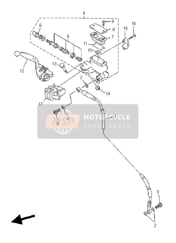 Yamaha WR450F 2010 Front Master Cylinder for a 2010 Yamaha WR450F