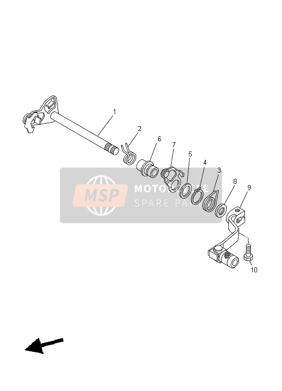 Yamaha YZ85 SW & LW 2010 Shift Shaft for a 2010 Yamaha YZ85 SW & LW