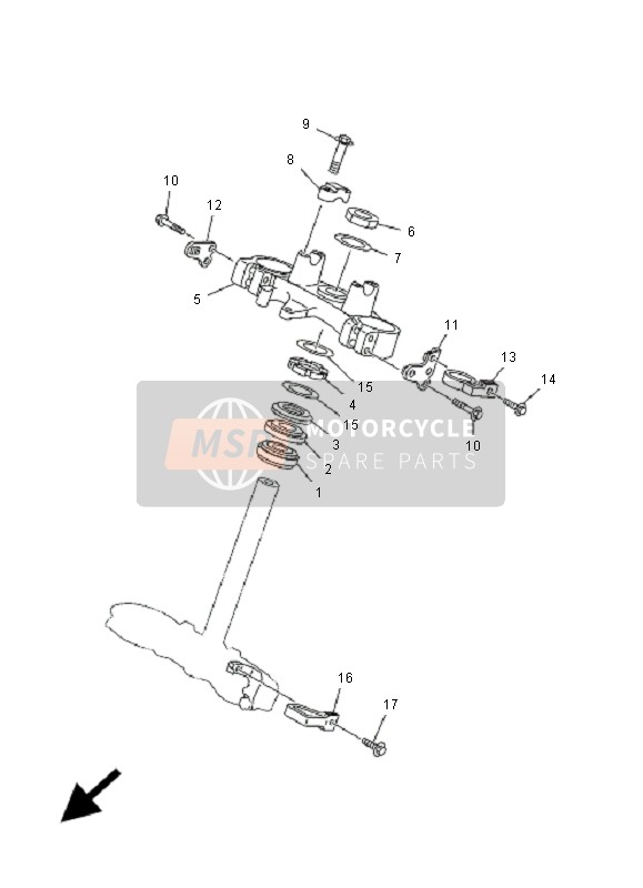 Yamaha WR250F 2001 Steering for a 2001 Yamaha WR250F