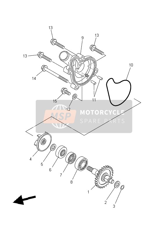 Yamaha YZ250F 2010 Water Pump for a 2010 Yamaha YZ250F