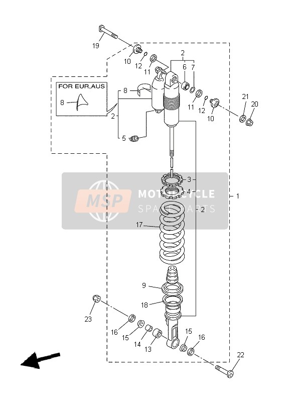 17D222005000, Shock Absorber Assy, Yamaha, 0