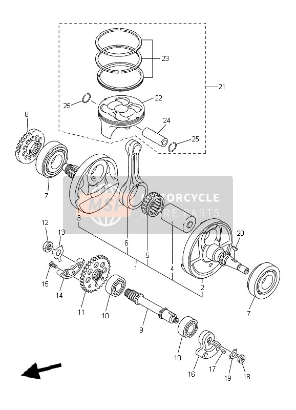 33D116330000, Pin, Piston, Yamaha, 1