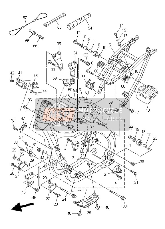 Yamaha YZ450F 2010 Frame for a 2010 Yamaha YZ450F