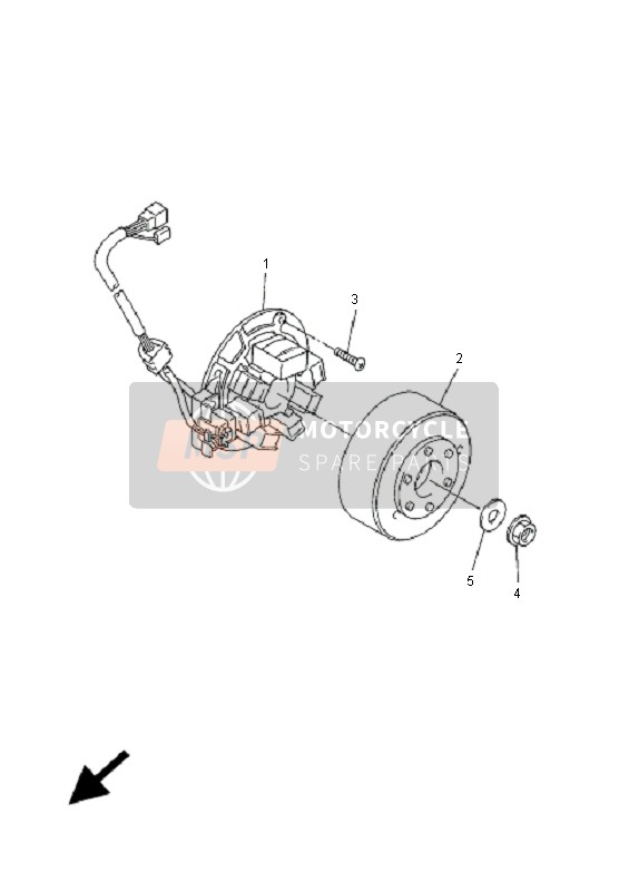 5NG855600900, Gruppo Basamento Statore, Yamaha, 0