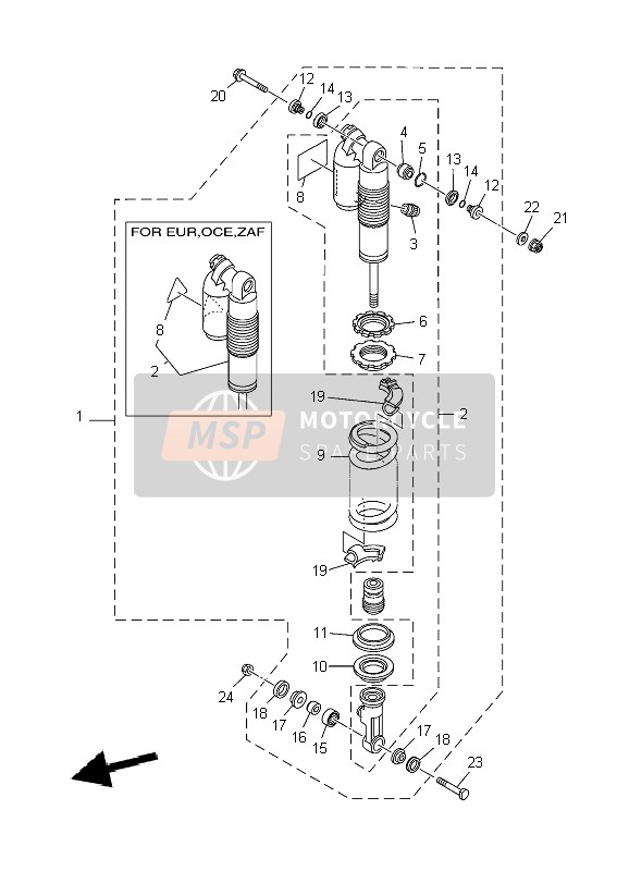 Yamaha YZ250 2010 Rear Suspension for a 2010 Yamaha YZ250