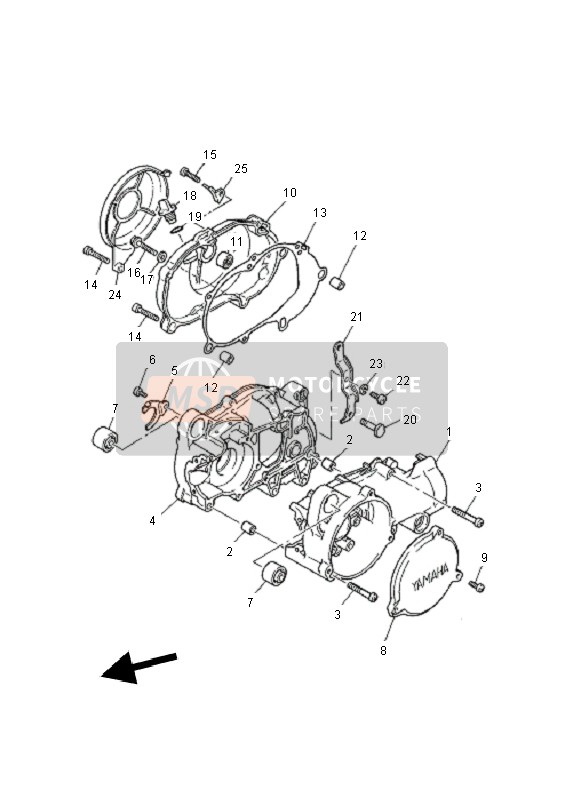 Yamaha PW50 2011 Crankcase for a 2011 Yamaha PW50