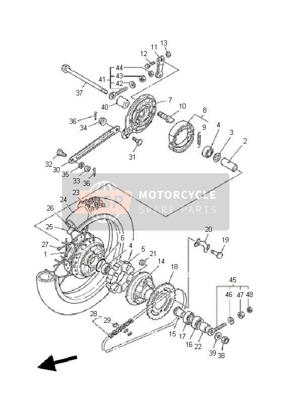 Yamaha PW80 2011 HINTERRAD für ein 2011 Yamaha PW80