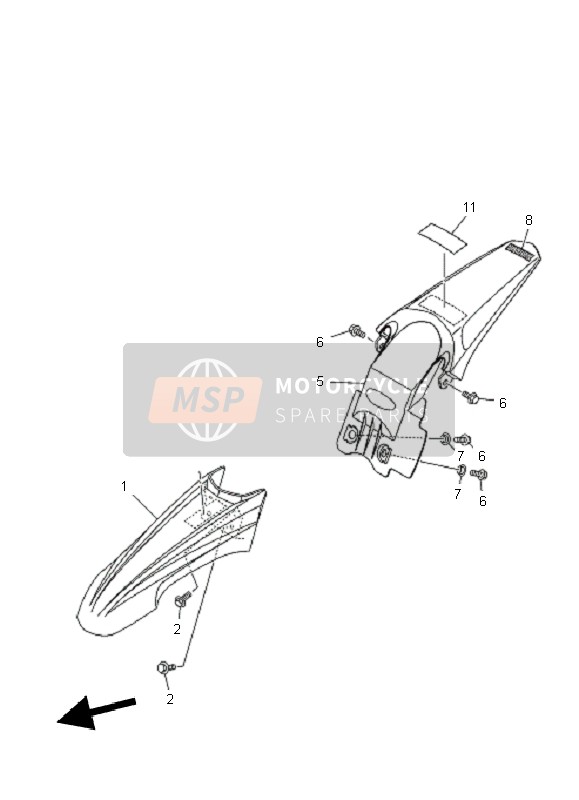 Yamaha TT-R110E 2011 Fender for a 2011 Yamaha TT-R110E