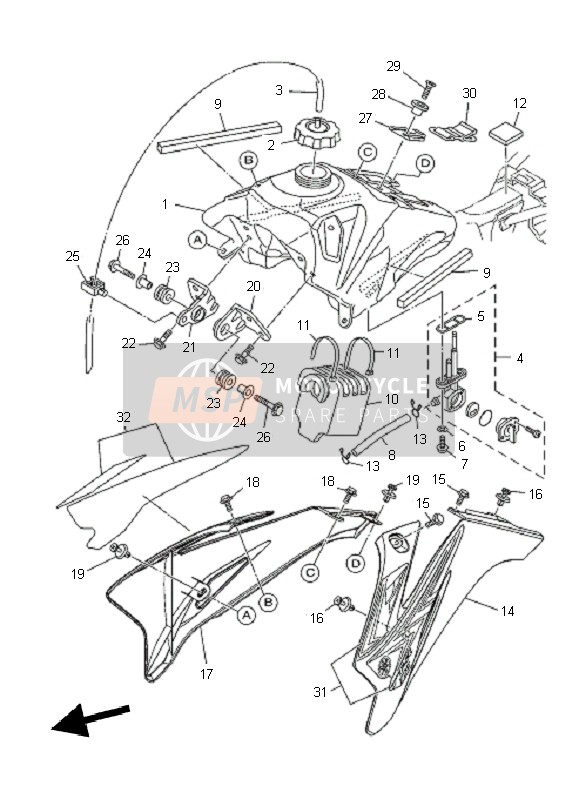 Yamaha TT-R110E 2011 Fuel Tank for a 2011 Yamaha TT-R110E