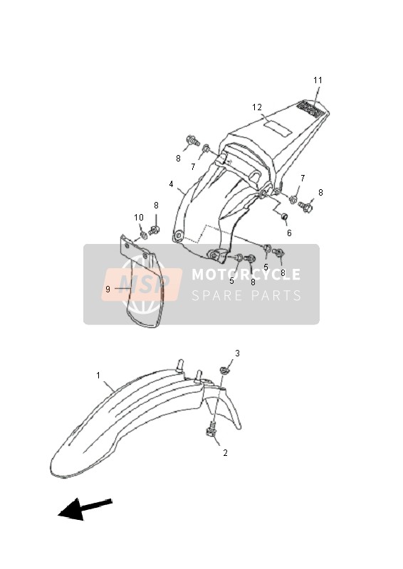 Yamaha TT-R125 SW & LW 2011 Aile pour un 2011 Yamaha TT-R125 SW & LW