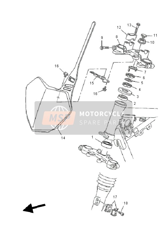 Yamaha TT-R125 SW & LW 2011 Steering for a 2011 Yamaha TT-R125 SW & LW