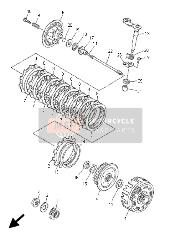 Yamaha WR426F+400F 2001 Embrayage pour un 2001 Yamaha WR426F+400F