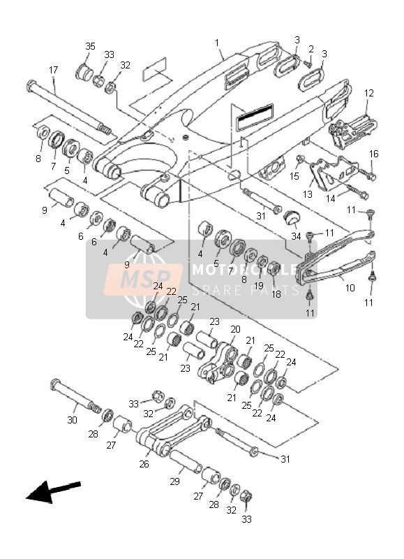 Yamaha WR250F 2011 Rear Arm for a 2011 Yamaha WR250F