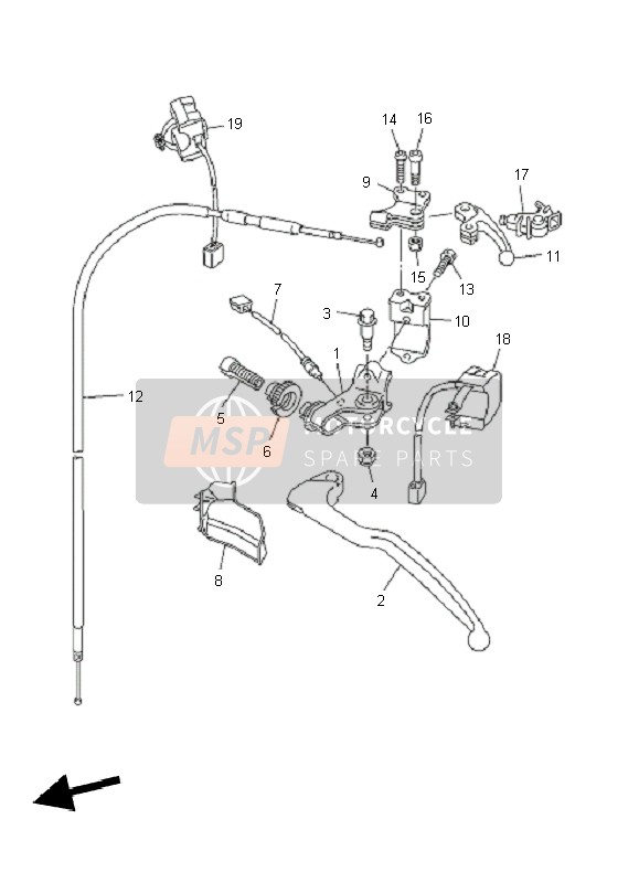 Yamaha WR250F 2011 Interruptor de manija & Palanca para un 2011 Yamaha WR250F