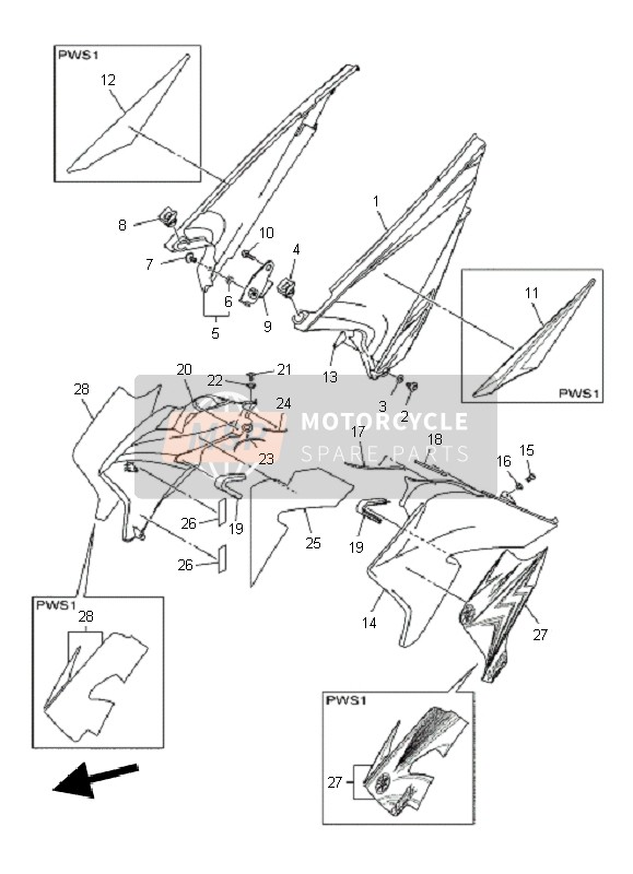 3D72414J0000, Damper, Bord 2, Yamaha, 2