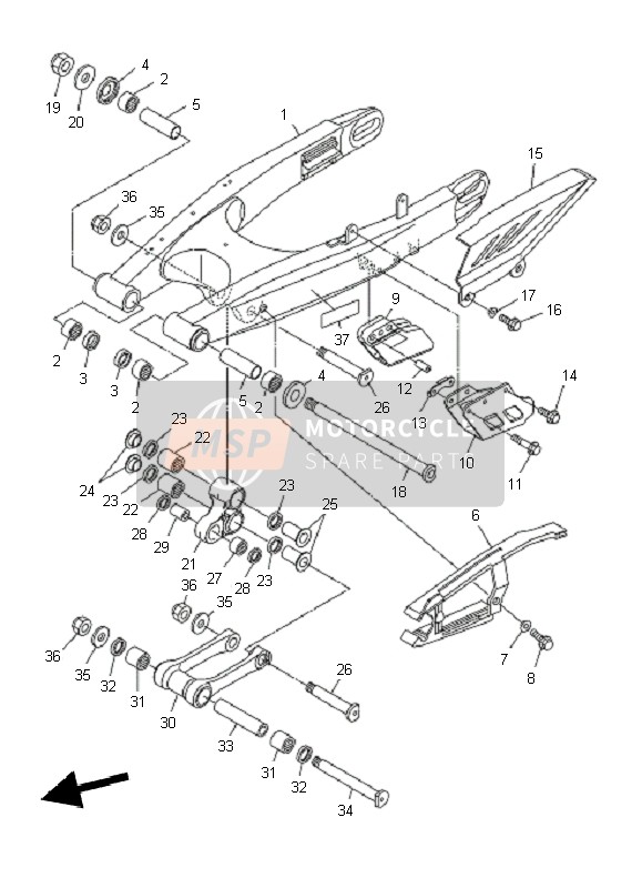 Yamaha WR250R 2011 Rear Arm for a 2011 Yamaha WR250R