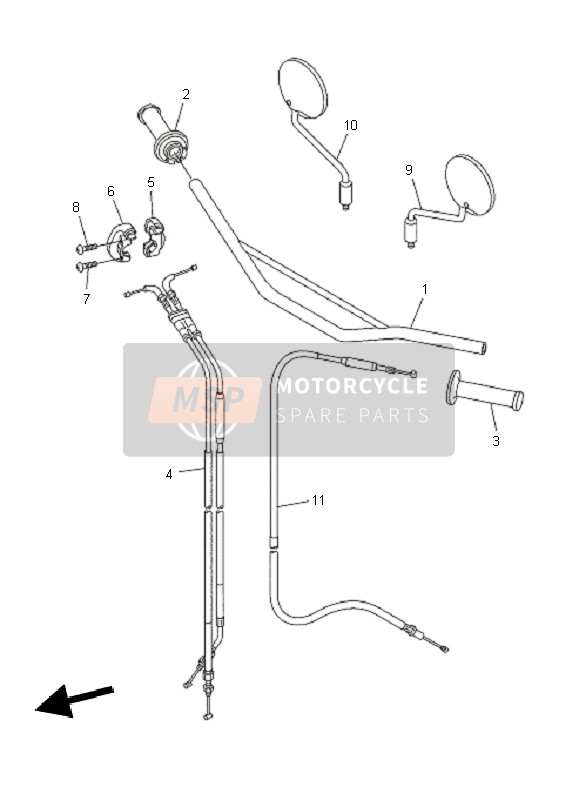 Yamaha WR250R 2011 Steering Handle & Cable for a 2011 Yamaha WR250R