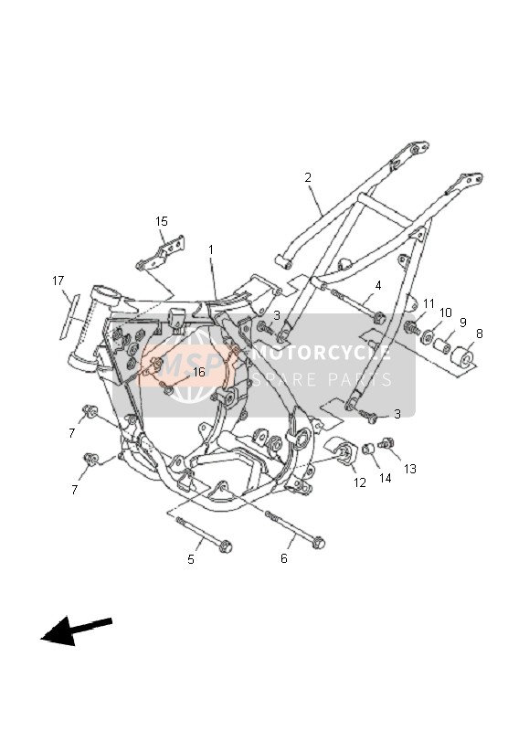 Yamaha YZ85 SW & LW 2011 Frame for a 2011 Yamaha YZ85 SW & LW