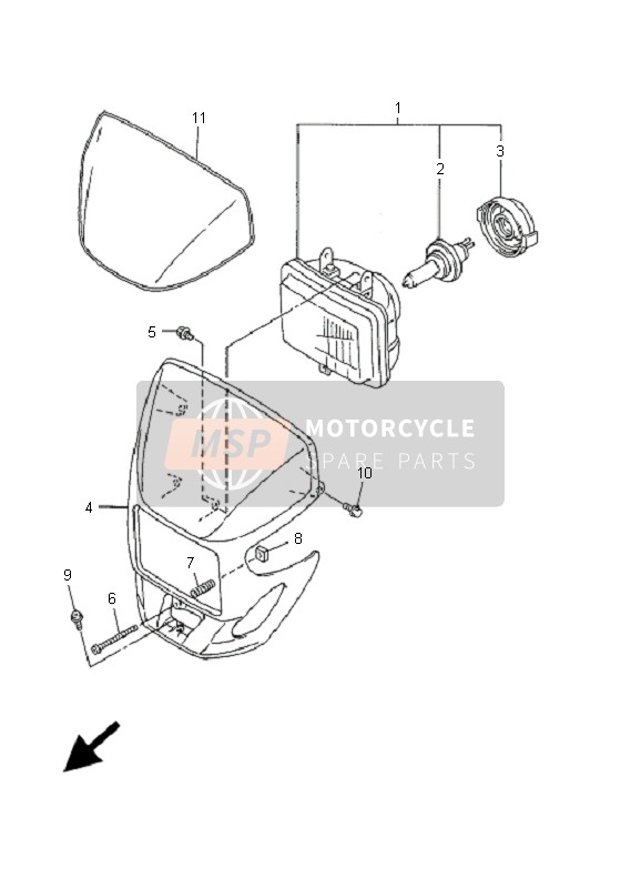 Yamaha WR426F+400F 2001 Faro para un 2001 Yamaha WR426F+400F