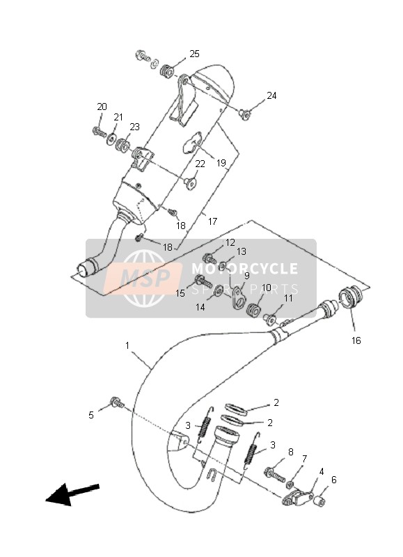 Yamaha YZ125 2011 Échappement pour un 2011 Yamaha YZ125