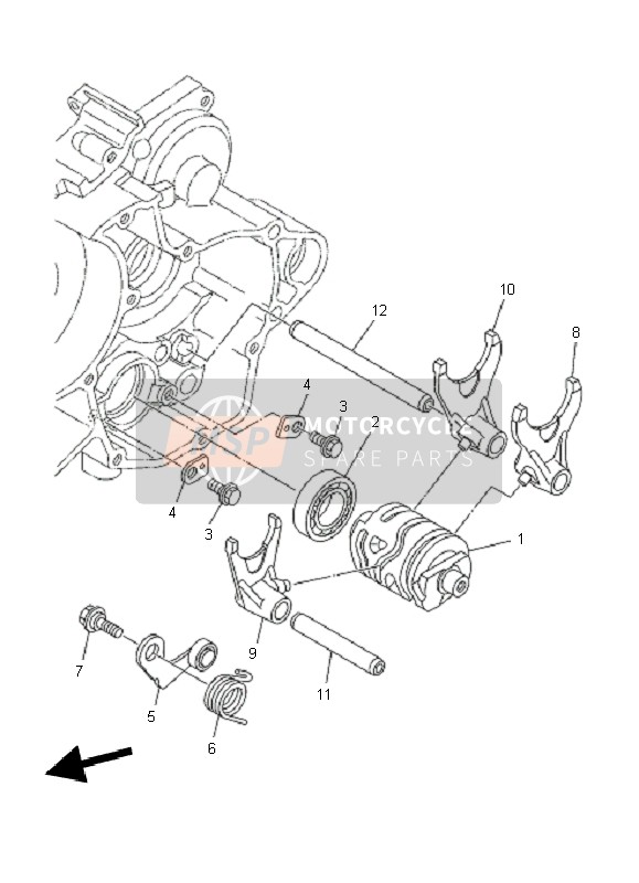 Yamaha YZ125 2011 Shift Cam & Fork for a 2011 Yamaha YZ125