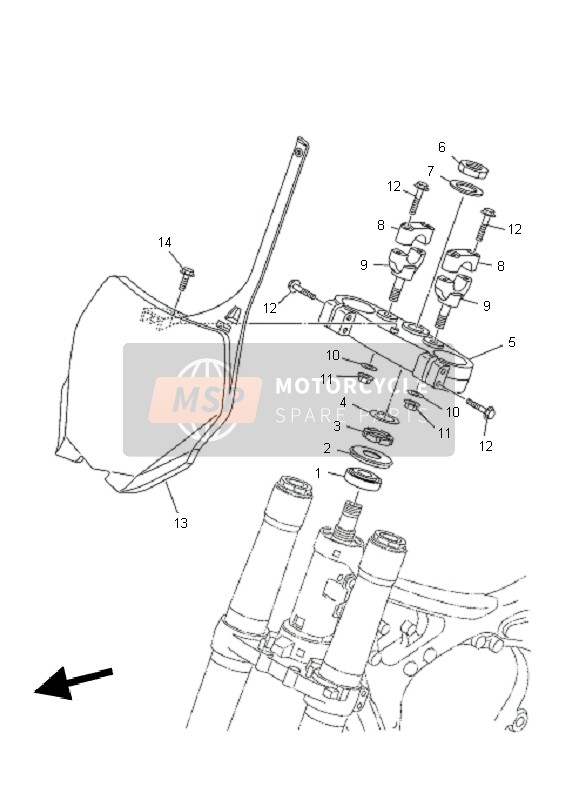 Yamaha YZ125 2011 Steering for a 2011 Yamaha YZ125