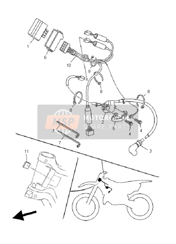 Yamaha YZ125 2011 Electrical 1 for a 2011 Yamaha YZ125