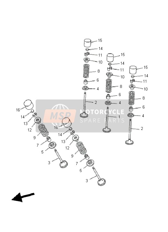 Yamaha YZ250F 2011 Klep voor een 2011 Yamaha YZ250F