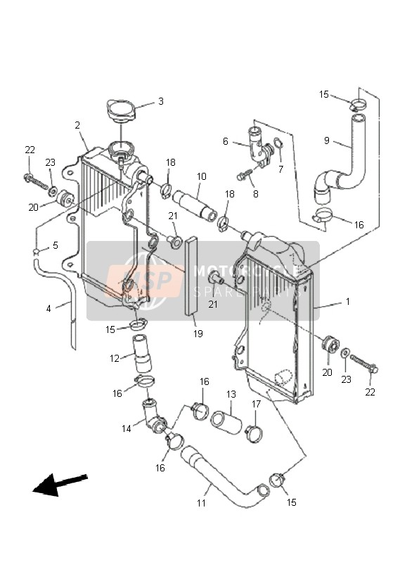 Yamaha YZ250F 2011 Radiator & Hose for a 2011 Yamaha YZ250F