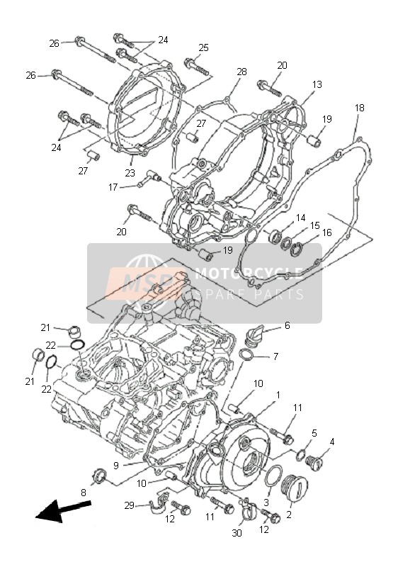 Yamaha YZ250F 2011 Crankcase Cover 1 for a 2011 Yamaha YZ250F