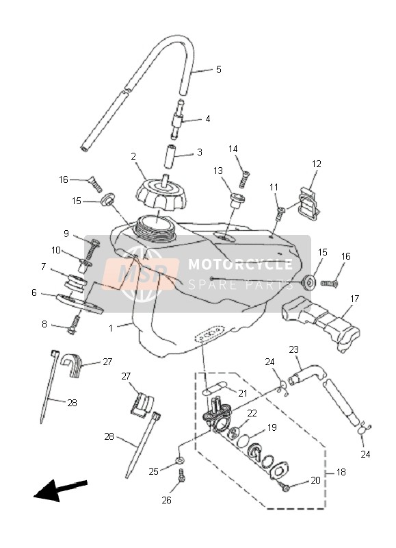 Yamaha YZ250F 2011 TANK für ein 2011 Yamaha YZ250F