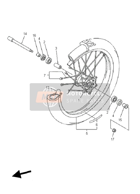 Yamaha YZ250F 2011 Front Wheel for a 2011 Yamaha YZ250F