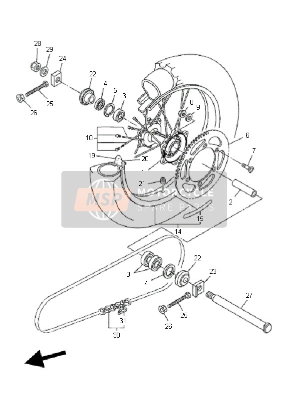 17D253890000, Puller, Ketting 2, Yamaha, 2