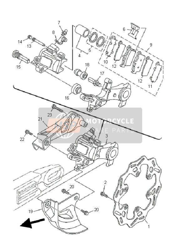 Yamaha YZ250F 2011 Rear Brake Caliper for a 2011 Yamaha YZ250F