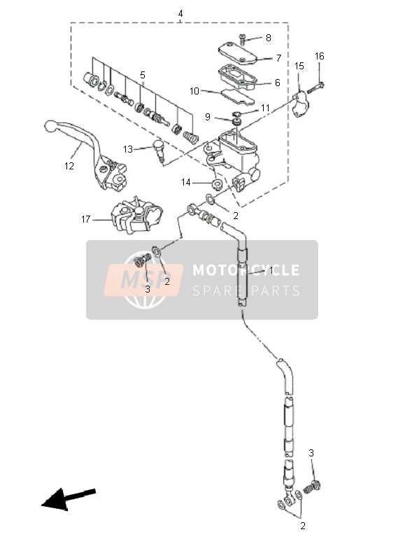 Yamaha YZ250F 2011 Front Master Cylinder for a 2011 Yamaha YZ250F