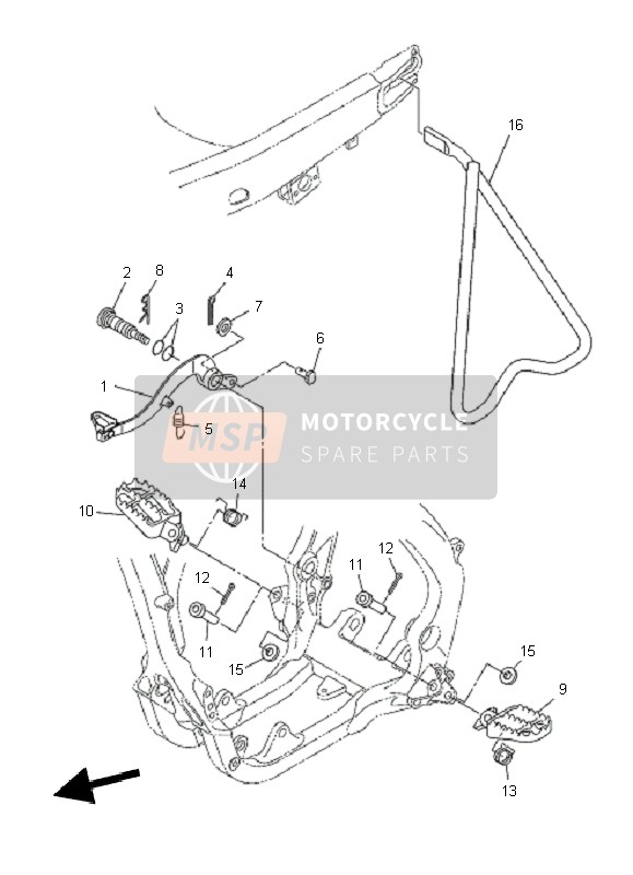 Yamaha YZ250F 2011 Standaard & Voetsteun voor een 2011 Yamaha YZ250F